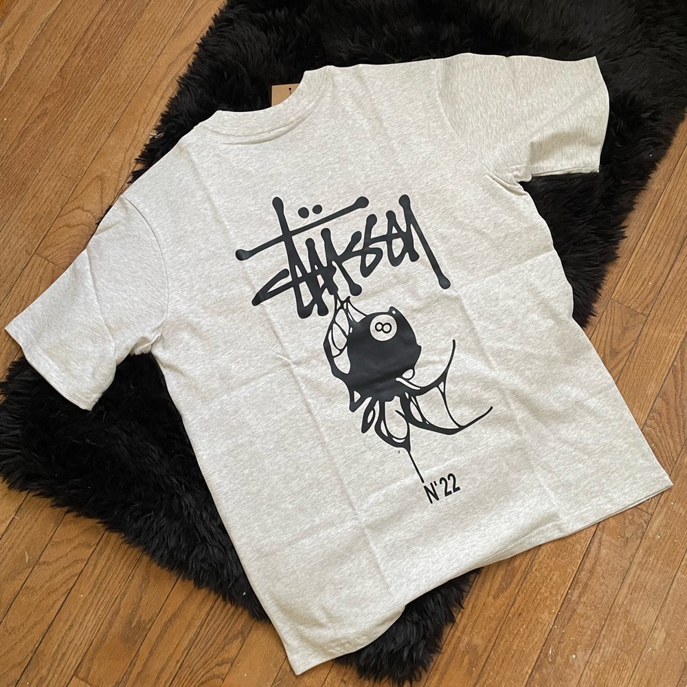Stussy Spider Gray Graphic T-Shirt